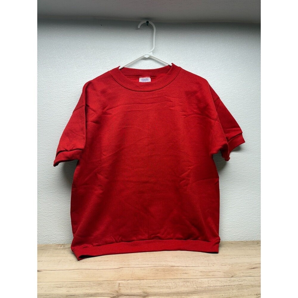 Vtg Fashion Gear Womens Short Sleeve Red Sweatshurt Size: L